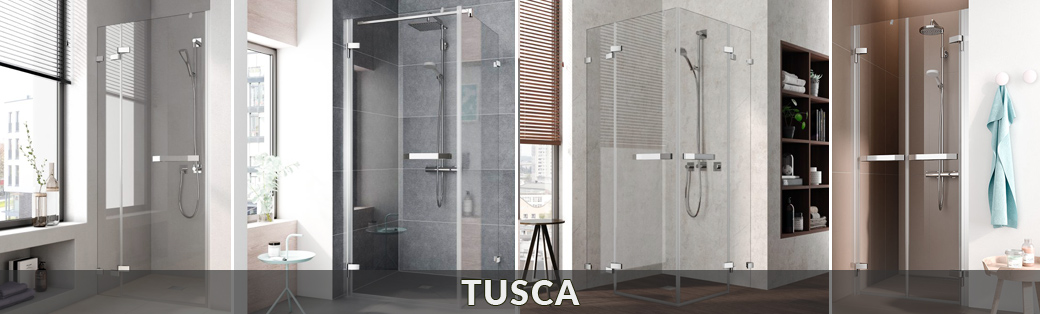 Kabiny prysznicowe Kermi z kolekcji Tusca