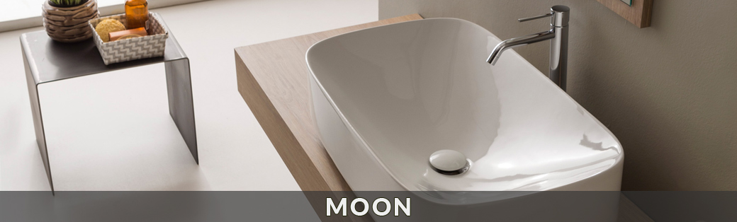 Umywalki ceramiczne włoskiej marki Scarabeo z kolekcji Moon
