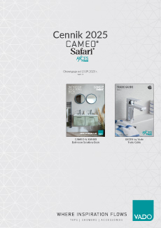Cennik produktów z kolekcji CAMEO, SAFARI oraz AXCES by Vado 2025Sep
