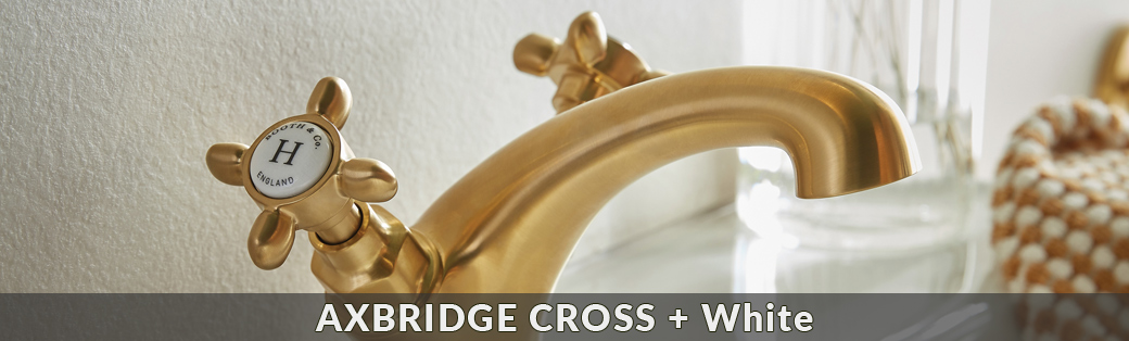 Baterie łazienkowe retro w kolorze mosiądzu szczotkowanego - BOOTH&Co.