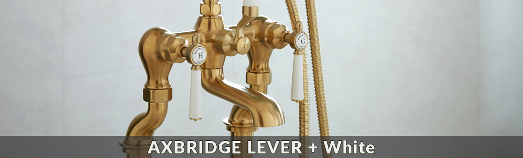 Baterie łazienkowe retro w kolorze mosiądzu szczotkowanego - BOOTH&Co.