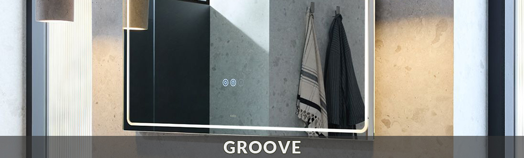 Lustra łazienkowe podświetlane bezramowe VADO z kolekcji Groove
