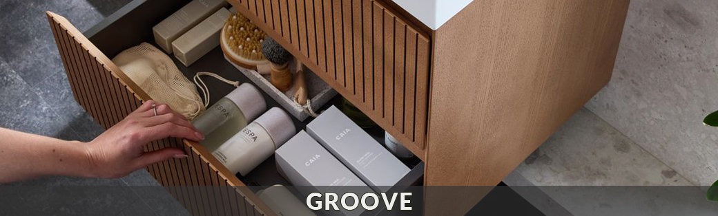 Szafki łazienkowe z fornirem naturalnym VADO z kolekcji Groove