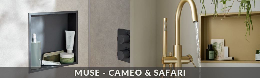 Półki wnękowe / Nisze prysznicowe VADO z kolekcji Muse - Cameo & Safari