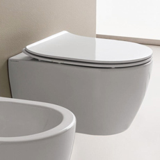 Miski WC wiszące i stojące oraz bidety Scarabeo z kolekcji Moon