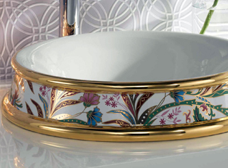 Dekorowane umywalki ceramiczne Terzofoco