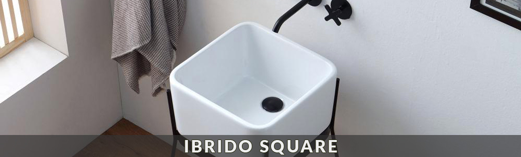 Umywalkie ceramiczne Horganica z kolekcji Ibrido Square