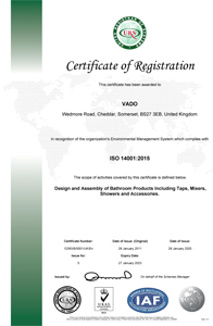 VADO - Certyfikat ISO 14001