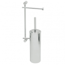 Szczotka WC wisząca z uchwytem na papier toaletowy - Linea G - Ebe - 8519/8M