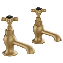 Para baterii umywalkowych - Mosiądz szczotkowany - Booth&Co. - Axbridge - BC-AXB-106-B-BRS