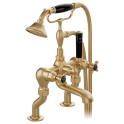 Bateria nawannowa z zestawem prysznicowym - Mosiądz szczotkowany - Booth&Co. - Axbridge - BC-AXB-131-B-BRS