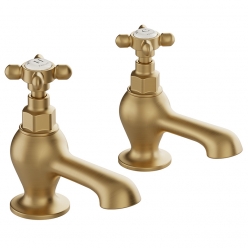 Para baterii wannowych - Mosiądz szczotkowany - Booth&Co. - Axbridge - BC-AXB-136-BRS