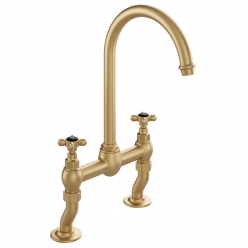 Bateria kuchenna dwuotworowa - Mosiądz szczotkowany - Booth&Co. - Axbridge - BC-AXB-153A-B-BRS