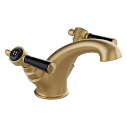 Bateria umywalkowa dwuuchwytowa - Mosiądz szczotkowany - Booth&Co. - Axbridge - BC-AXB-200/SB-B-BRS