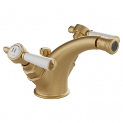 Bateria bidetowa dwuuchwytowa z korkiem automatycznym - Booth&Co. - Axbridge - BC-AXB-200-BRS