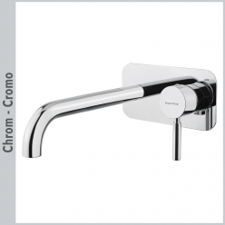 Bateria umywalkowa podtynkowa z wylewką 22 cm - Bugnatese z kolekcji Kobuk - 2247 - chrom