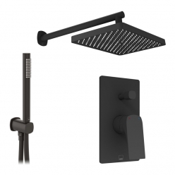 Zestaw prysznicowy z punktową słuchawką prysznicową i deszczownicą - VADO - Cameo - CAM-MSS-SH-MB