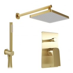 Zestaw prysznicowy z punktową słuchawką prysznicową i deszczownicą - VADO - Cameo - CAM-MSS-SH-SBR