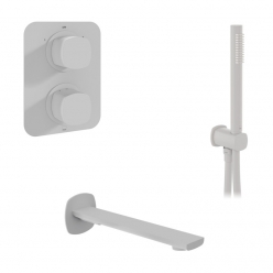 Zestaw prysznicowy z punktową słuchawką prysznicową i wylewką wannową - VADO - Cameo - CAM-TBS-BS-MW