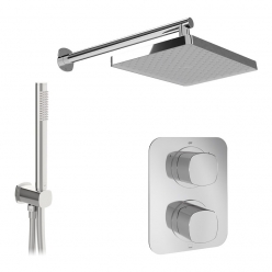 Zestaw prysznicowy z punktową słuchawką prysznicową i deszczownicą - VADO - Cameo - CAM-TSS-SH-CP