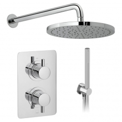 Zestaw prysznicowy, bateria podtynkowa 2-drożna, deszczownica okrągła śr. 25,4 cm, słuchawka z przyłączem - VADO - DX-172251-CELSQ-CP