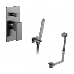 Zestaw wannowo-prysznicowy z napełnianiem wanny i punktową słuchawką prysznicową - IND-BS-NOT1-BGM