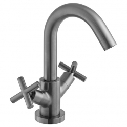 Bateria umywalkowa sztorcowa, dwuuchwytowa, Gunmetal Szczotkowany PVD - INDIVIDUAL by Vado - IND-ELW100F/SB-BGM