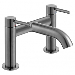 IND-ORI237-BGM - Bateria wannowa dwuuchwytowa, dwuotworowa - INDIVIDUAL - Gunmetal Szczotkowany