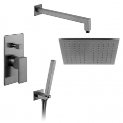 Zestaw prysznicowy z baterią Notion, punktową słuchawką prysznicową i deszczownicą - IND-SS-NOT1-BGM