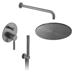 Zestaw prysznicowy z baterią Individual Origins, punktową słuchawką prysznicową i deszczownicą - IND-SS-ORI1-BGM