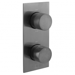 Bateria prysznicowa termostatyczna, podtynkowa, 2-drożna, Gunmetal Szczotkowany PVD - INDIVIDUAL by Vado - IND-T148/2-BGMK