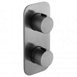 Bateria prysznicowa termostatyczna, podtynkowa, 1-drożna, Gunmetal Szczotkowany PVD - INDIVIDUAL by Vado - IND-T148-ALT-BGM