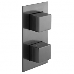 Bateria prysznicowa termostatyczna, podtynkowa, pionowa, 1-drożna, Gunmetal Szczotkowany PVD - INDIVIDUAL by Vado - IND-T148-NOT-BGM