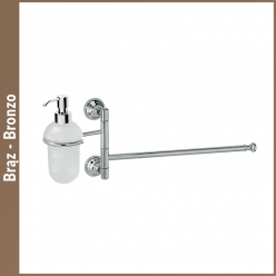 Dozownik szklany wiszący i drążek na ręcznik - Linea G - Export - 1219/1DV-BR