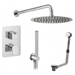 Zestaw prysznicowy z termostatyczną baterią podtynkową i deszczownicą 30 cm - VADO - PHO-TBSS-ABF-CP