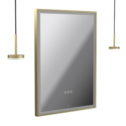 Lustro łazienkowe prostokątne z lampami wiszącymi, wym. 50x70 cm - VADO - Safari - SAF-M5W-REC-P+DI-SBR