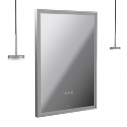 Lustro łazienkowe prostokątne z lampami wiszącymi, wym. 50x70 cm - VADO - Safari - SAF-M5W-REC-P+DI-SC