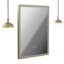 Lustro łazienkowe prostokątne z lampami wiszącymi, wym. 50x70 cm - VADO - Safari - SAF-M5W-REC-P+GL-SBR