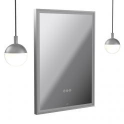 Lustro łazienkowe prostokątne z lampami wiszącymi, wym. 50x70 cm - VADO - Safari - SAF-M5W-REC-P+GL-SC