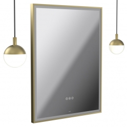 Lustro łazienkowe prostokątne z lampami wiszącymi, wym. 60x80 cm - VADO - Safari - SAF-M6W-REC-P+GL-SBR