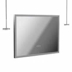 Lustro łazienkowe prostokątne z lampami wiszącymi, wym. 80x60 cm - VADO - Safari - SAF-M8W-REC-L+DI-SC