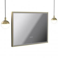Lustro łazienkowe prostokątne z lampami wiszącymi, wym. 80x60 cm - VADO - Safari - SAF-M8W-REC-L+GL-SBR