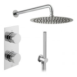 Zestaw prysznicowy z termostatyczną baterią podtynkową i deszczownicą 30 cm - VADO - TAB-KVSS-A30-CP