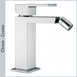 Bateria bidetowa jednouchwytowa z korkiem automatycznym - Bugnatese z kolekcji Tetris - 9123-CR