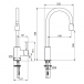 Bateria kuchenna z wyciąganą wylewką - Bugnatese 2270 - Rysunek techniczny