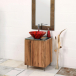 Drewniana szafka łazienkowa z kamiennym blatem - Domiziani - Praiano