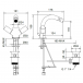 Bateria bidetowa dwuuchwytowa Bugnatese Moon 7144 - Rysunek techniczny