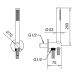 Słuchawka prysznicowa z przyłączem, uchwytem i wężem Bugnatese 19716 - Rysunek techniczny