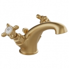 Bateria umywalkowa dwuuchwytowa z korkiem automatycznym - Mosiądz szczotkowany - Booth&Co. - Axbridge - BC-AXB-100-BRS