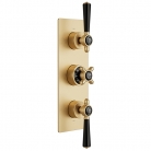 Bateria prysznicowa 2-drożna podtynkowa z termostatem - Mosiądz szczotkowany - Booth&Co. - Axbridge - BC-AXB-128/2-B-BRS